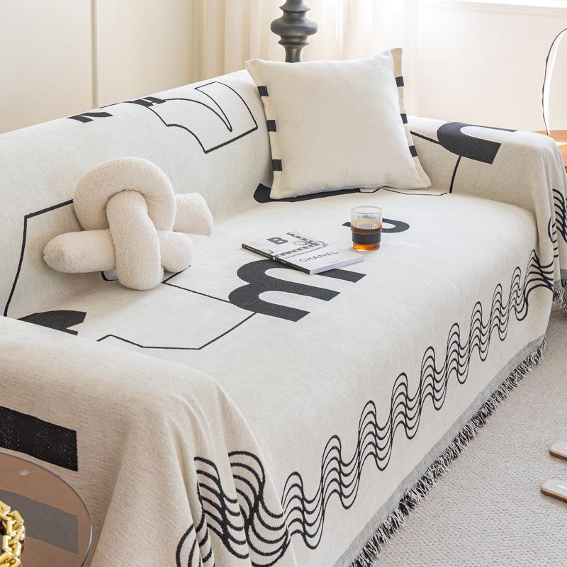 Oversized Sofa Cover Cloth Anti-Scratching Full Cover Sofa Cover Four Seasons Universal High Sense Chenille Sofa Cover