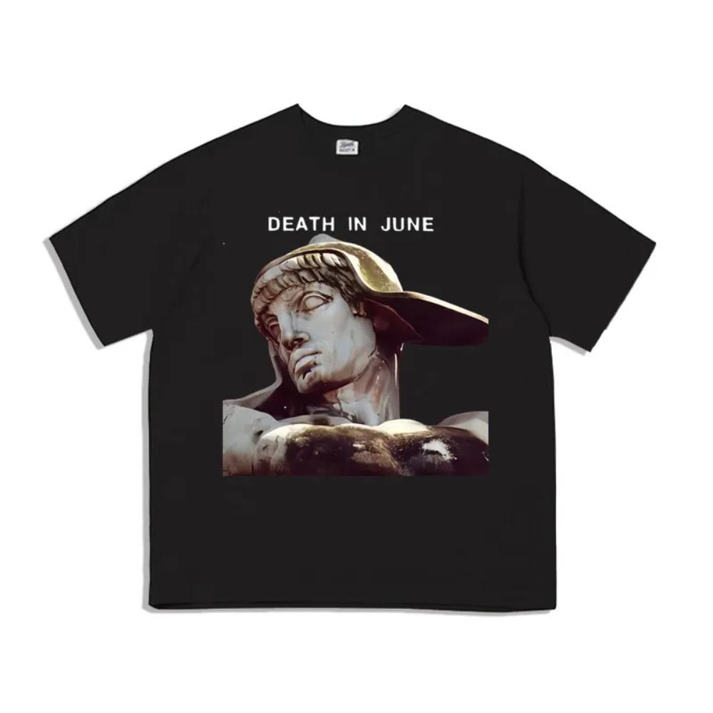 Death in June Folk Band Rock Kurzarm T-Shirt Herren- und Damenmode Lässig Hochwertig Motorrad Kurzarm T-Shirt