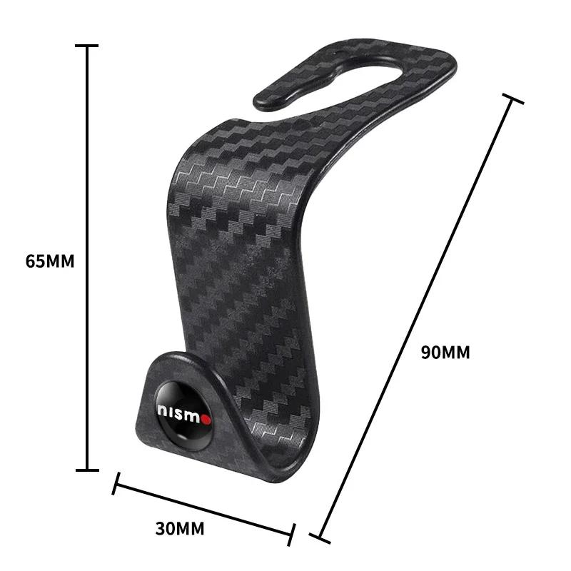 1/2/4pcs Carbon Fibre Car Rear Seat Hook Hanger Storage Organizer Hooks For Nismo Nissan Qashqai Juke X-Trail Patrol Navara Tiid