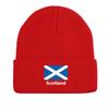 Flag of Scotland Print Knitted Cap Beanie, Patriotic Woman Cap Stretchy Autumn Unisex Pompom Beanies Knit Cap Beanie