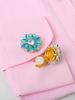 2Pcs Rhinestone Cufflinks Shirt Sleeve Button Covers Bling Crystal Button Clips For Dresses And Shirts Button Decoration Buttons