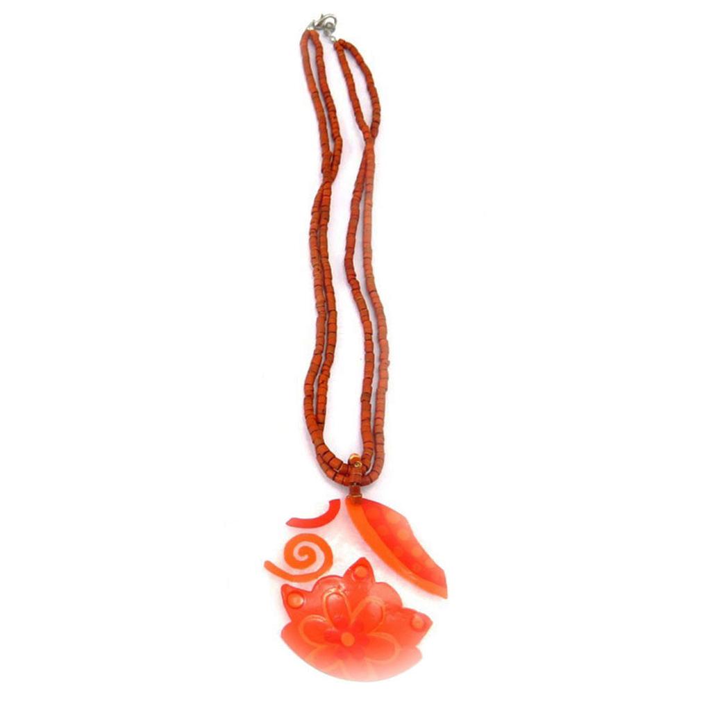 Les Trésors De Lily [R5252] - Red 'Vahiné' Mother-of-pearl Necklace - 53 Mm