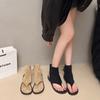 Versatile Thin Spring and Autumn Thin Toe Round Head Sandals Women's Versatile Low Heel Short Cool Boots Fashionable Single Shoes Women