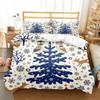 Christmas Elk Duvet Cover Set King Queen Full Twin Size Soft Christmas Trees Snowflake Decor Holiday Bedding Set Comforter Cover
