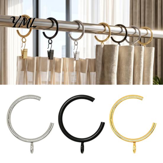Anti Rust Metal Curtain Hardware 10Pcs C Shaped Rings, Heavy Duty Bypass Rings for 1.25 Inch Rods Passing Drapery with Eyelets French Return