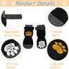 2 Pairs Anti Slip Dog Socks Dog Paw Protectors Paws Stop Licking Dogs Socks with Grips and Adjustable Straps Dog Socks Set
