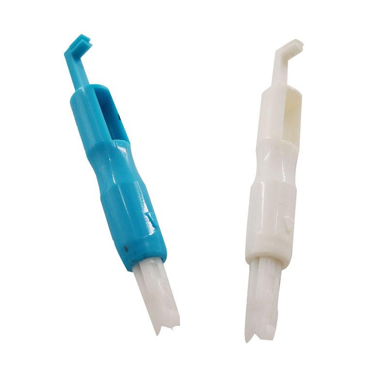 Sewing Needle Inserter Automatic Needle Threader Bodkin Threading Tool For Sewing Machine Holds Firmly Blue White