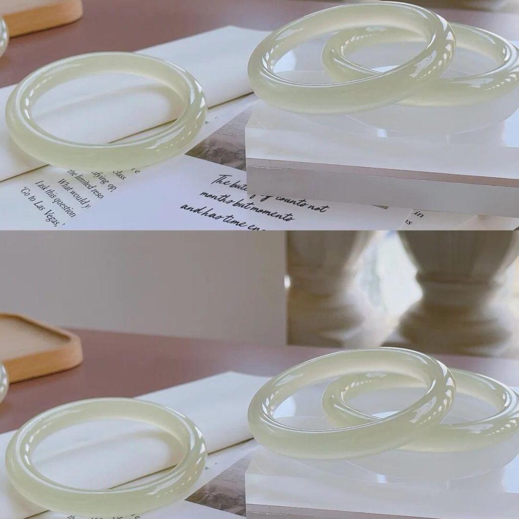 Translucent Afghan Jade Round Bracelet for Girls