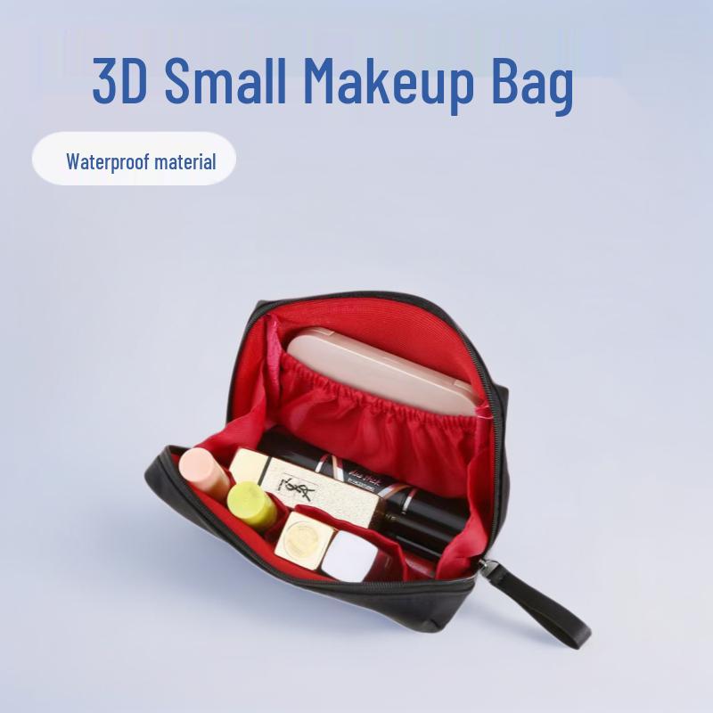 

Portable Waterproof 3D Makeup Bag - Korean Lipstick Pouch & Simple Clutch 16x10x7 cm хаки