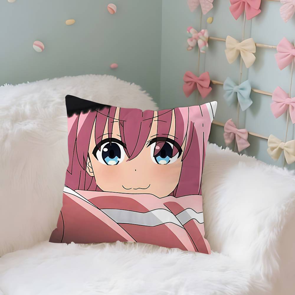 

GGuitar HHero GGoto IIchiri Case Plush Fabric Soft Pillowcase Double Sided Print Cushion Cover Household Gifts 40x40 cm