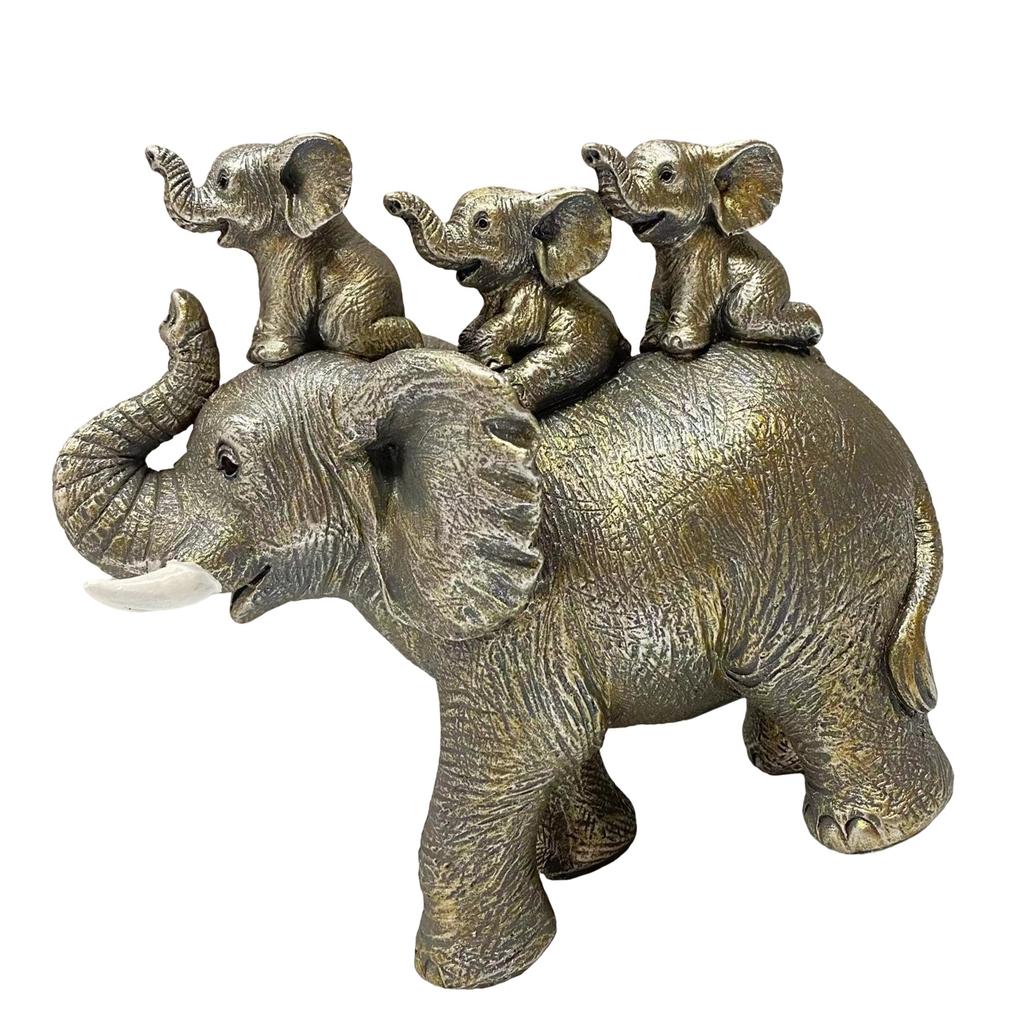 Elegant Resins Elephant Mother and Baby Figurine Sculpture for Home Decoration Collectible Ornament and Gift Giving