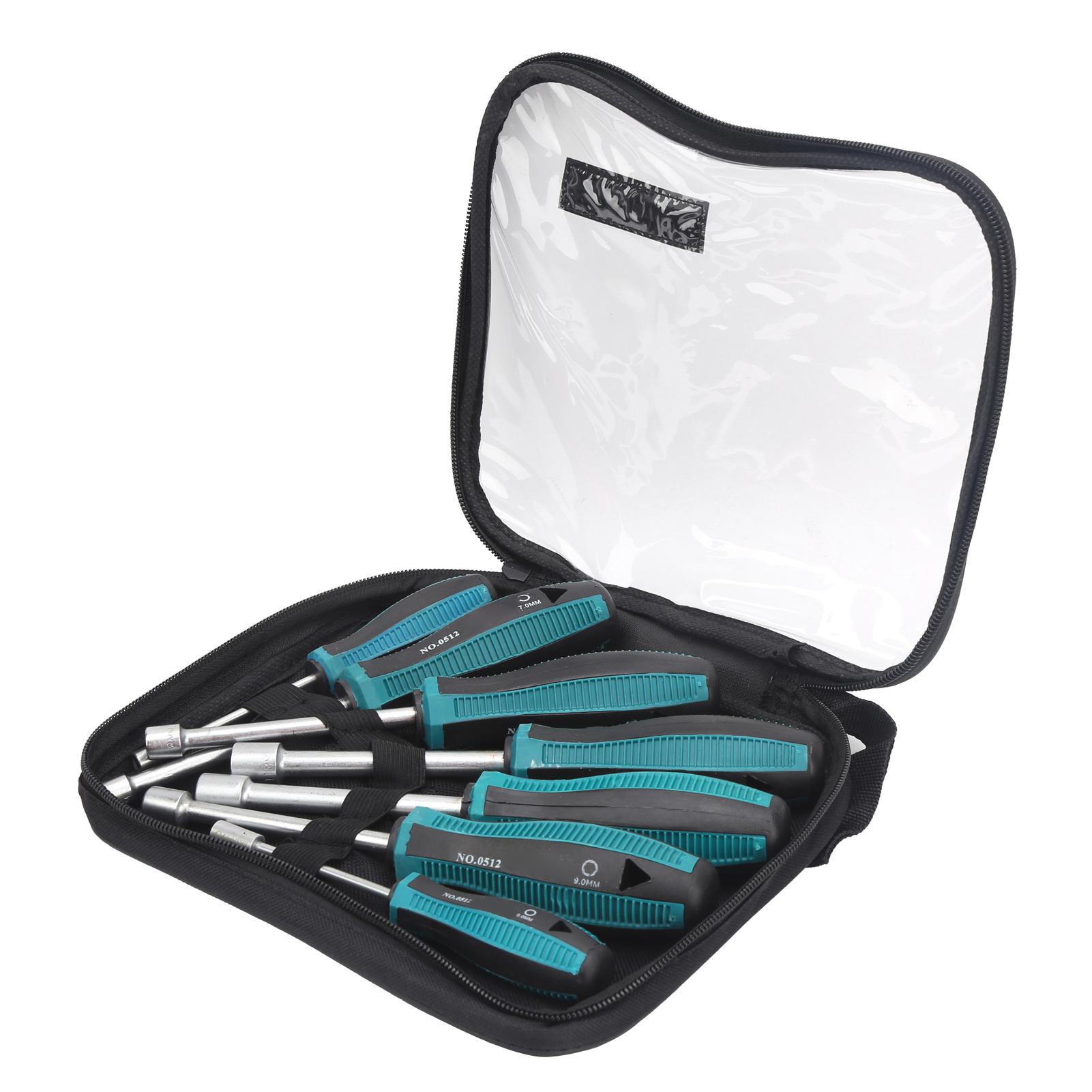 

7pcs 45# Steel Hex Sleeve Screwdriver AntiSlip Handle Socket Screw Driver Set Portable Hand Tools with Storage Bag