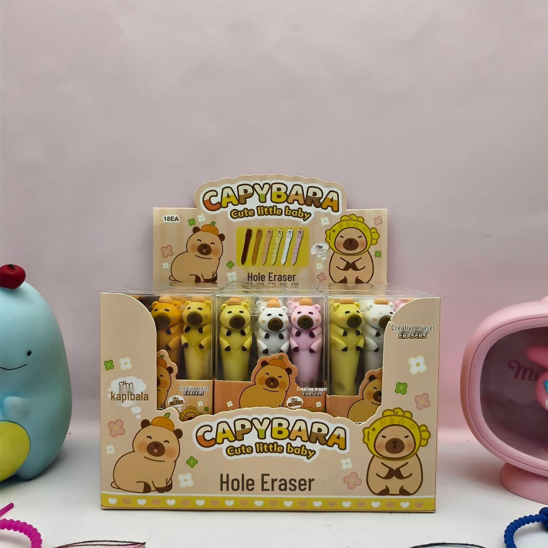 Capybara Student Grip Eraser - Cute, Non-Crumbling Cartoon Stationery