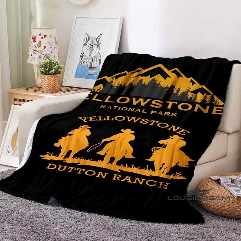 Personalisierbare 3D-gedruckte Yellowstone-Thermodecke, Geeignet für Wohnzimmer, Schlafzimmer, Bett, Sofa, Bürogeschenk, Flanelldecke