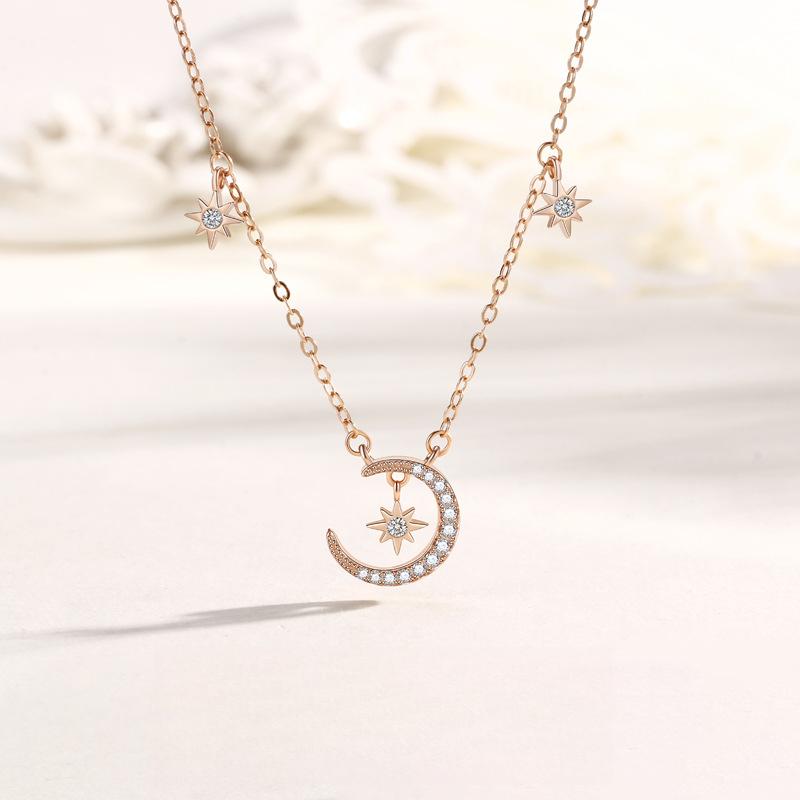 

Звезда Луна Ожерелье Женский Корейский Легкий Роскошный Ins Холодный Ветер Ниша Дизайн Ключица Цепь Предмет Ювелирные Изделия