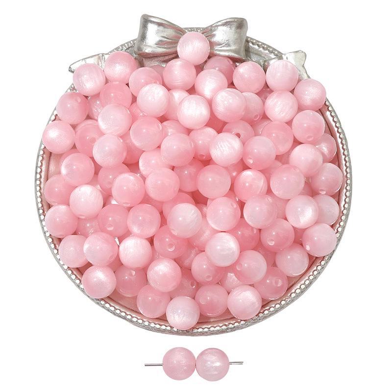 Resin Cat's Eye Beads for DIY Jewelry: Round Loose Beads for Bracelets and Necklaces