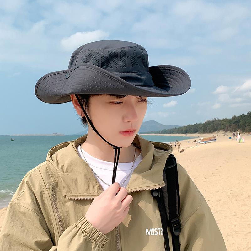 

9239 spring and summer sun protection sun hat male outdoor travel mountaineering fishing sun hat big brim breathable bucket hat