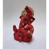 Mukut Ganesha Idol for Car Dashboard Maroon Red and Gold Small Ganesha Murti Ganpati Idol