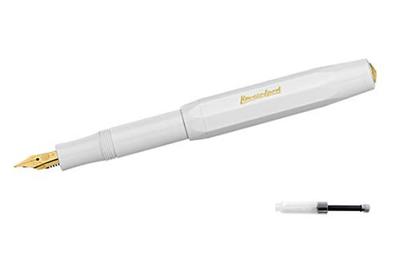 Kaweco Classic Sport Füllfederhalter mit Mini Medium Offiziell importierter Konverter, Feder, CSFP-WH, Weiß,