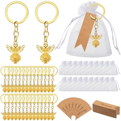 Set of 30 Angel Keychains Unique and Delicate Pendant Key Rings Pendant Accessories for Baby Shower and Baptism Gifts