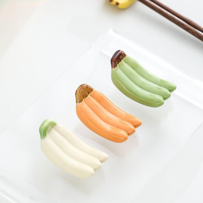 Japanese Style Cute Cartoon Fruit Ceramic Household Chopstick Rack Tableware Storage Rack Dining Table Decor Kitchen Accessories