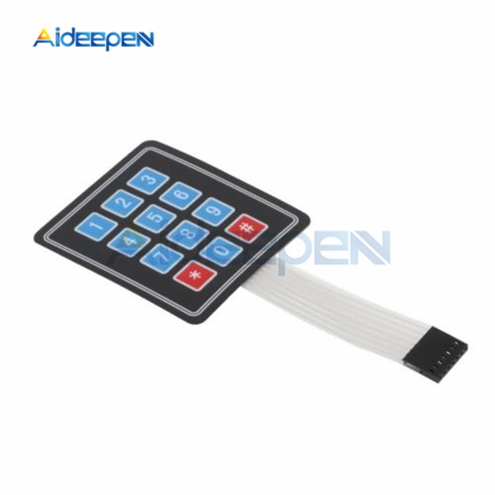 1*2 3 4 5 Interruptor de Membrana con Botones 3*4 4X5 Teclado Matricial 1X6 Panel de Control con Botones y LED Kit DIY Para Arduino