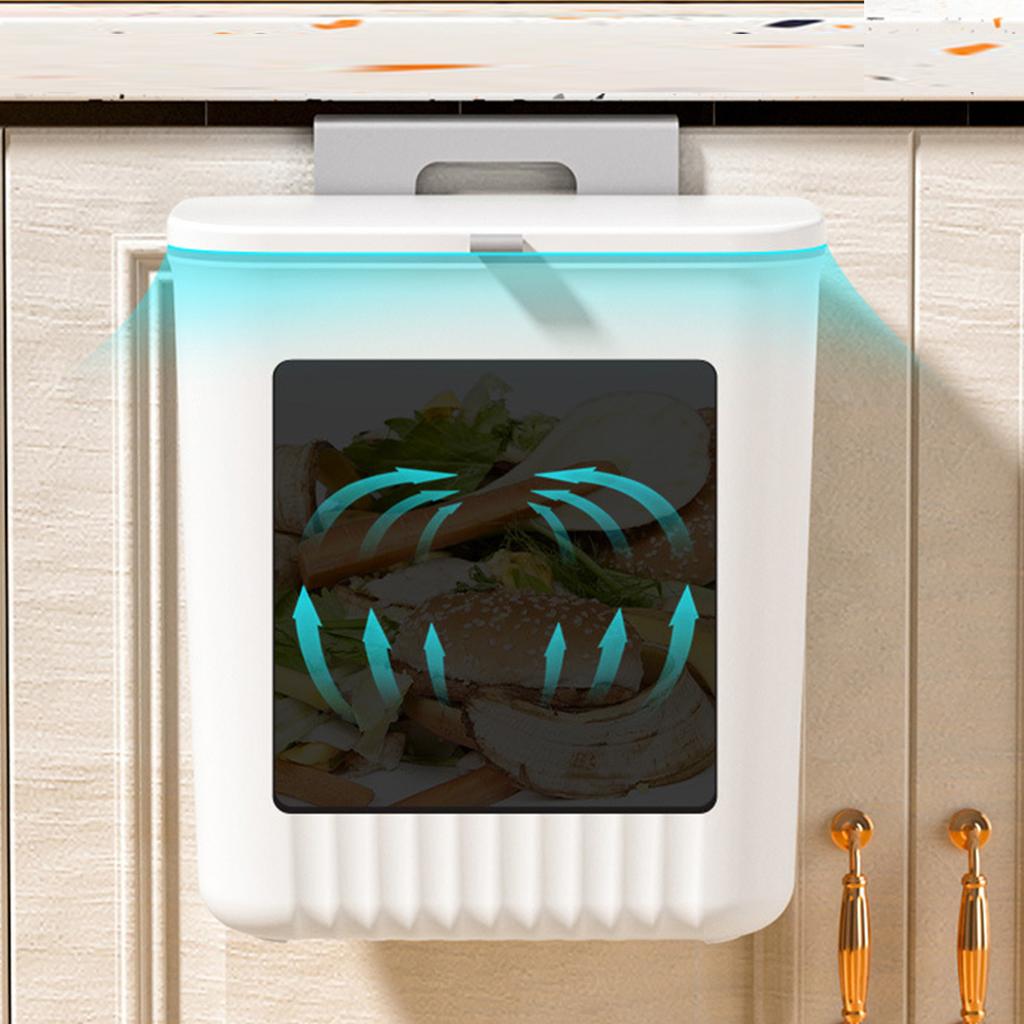 Wall Mounted Trash Can with Sliding Cover, Home Kitchen Hanging Garbage Bin with Cover, Rectangular Waste Container for Kitchen and Bathroom