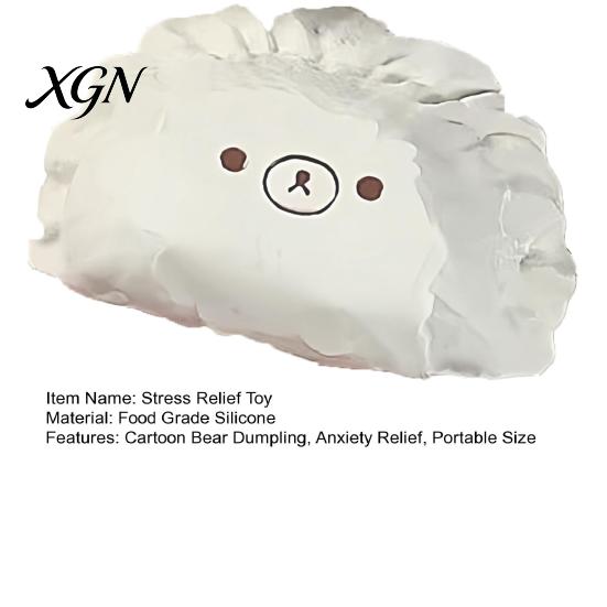 Cartoon Dumpling Toy Bear Stress Ball Anxiety Relief Kneading Reliever Squeeze Slow Rising Simulation Food