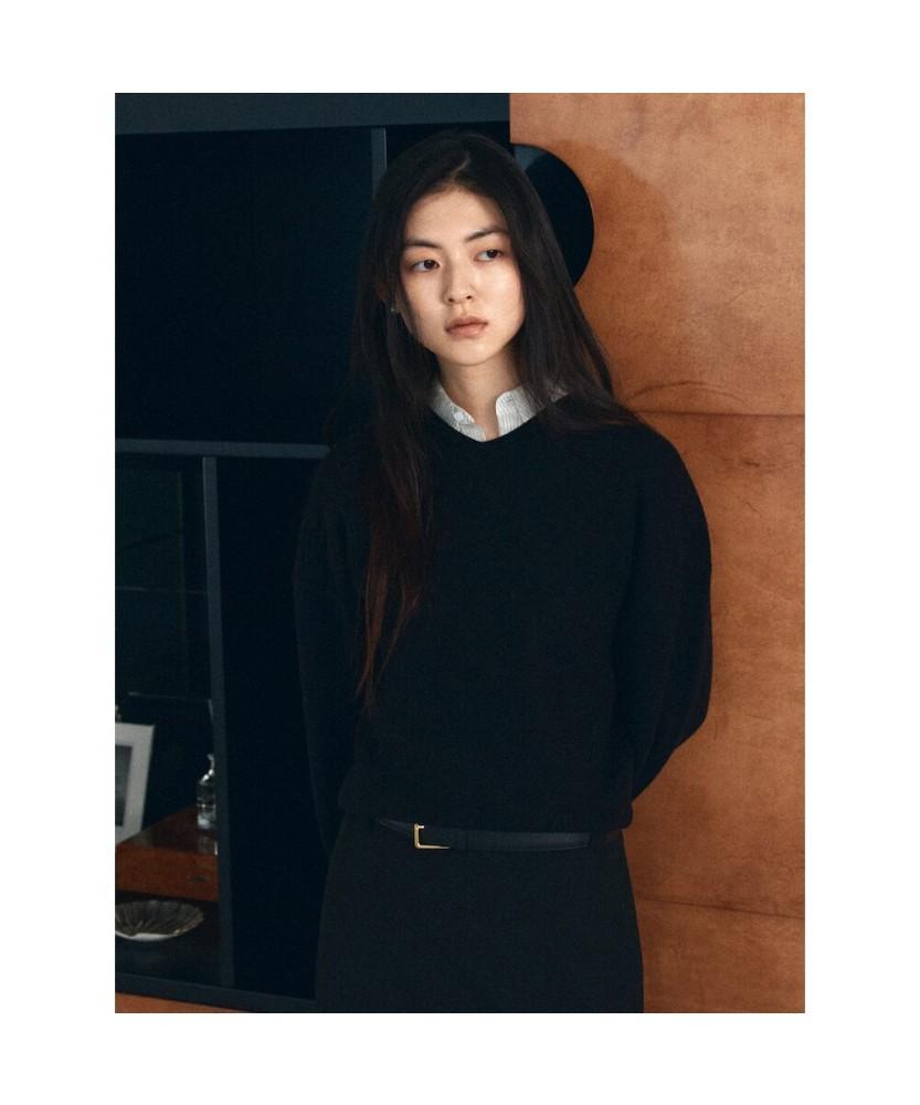 Diaepeocheo 90S V Neck Knit Top Black (Ta6251A055)