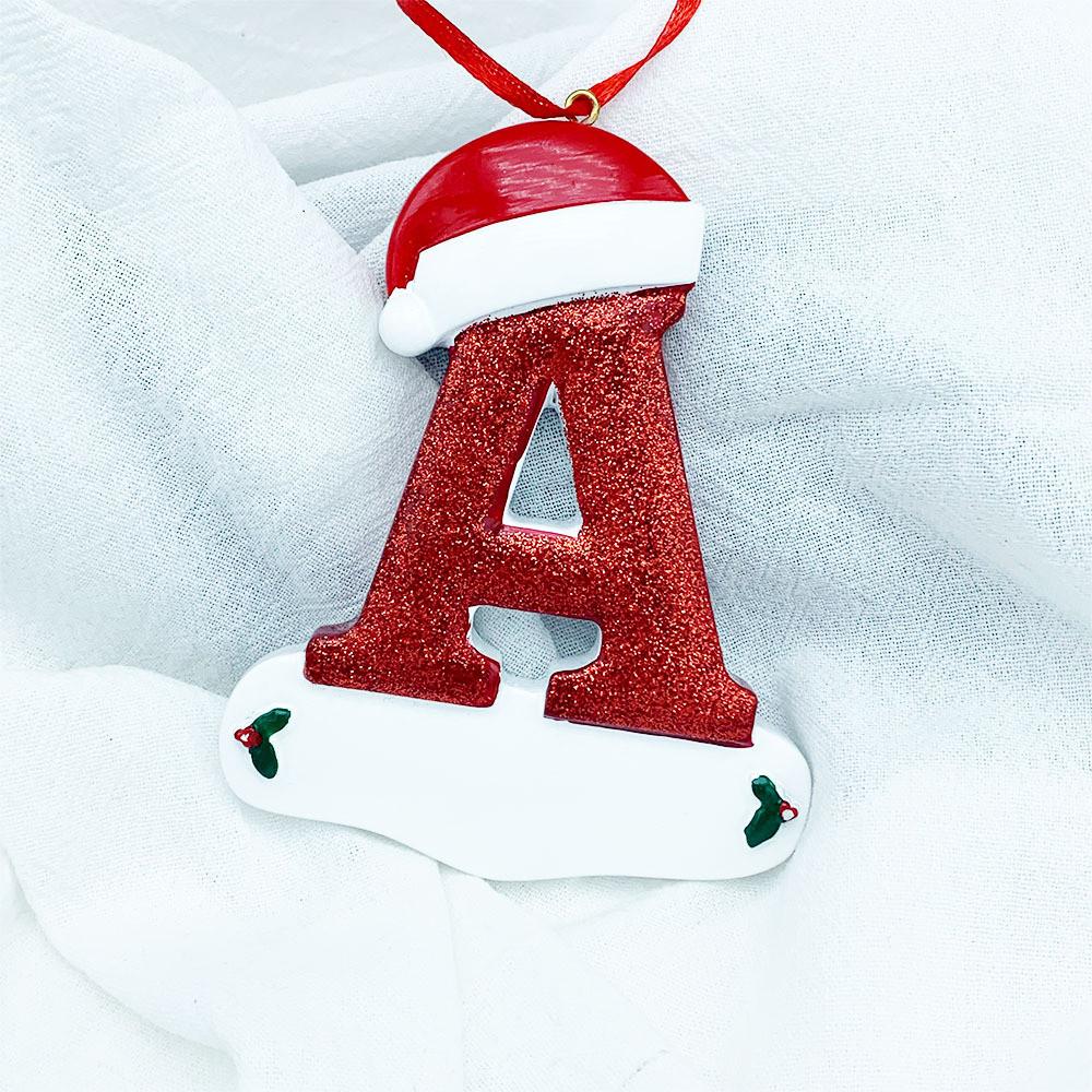 Beautifully Handpainted Crafted Resin Christmas Ornaments With 26 Alphabet Letters A To Z For Decor Stylish
