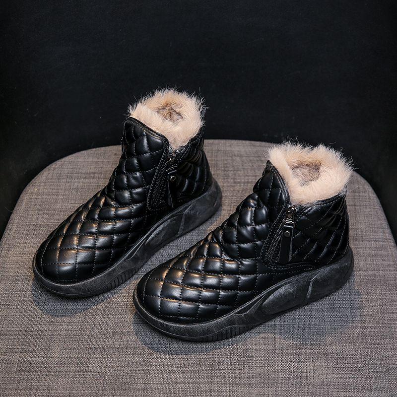 

Женские повседневные высокие хлопковые ботинки 2024 года, зимние новые корейские хлопковые универсальные ботинки с толстой подошвой 35