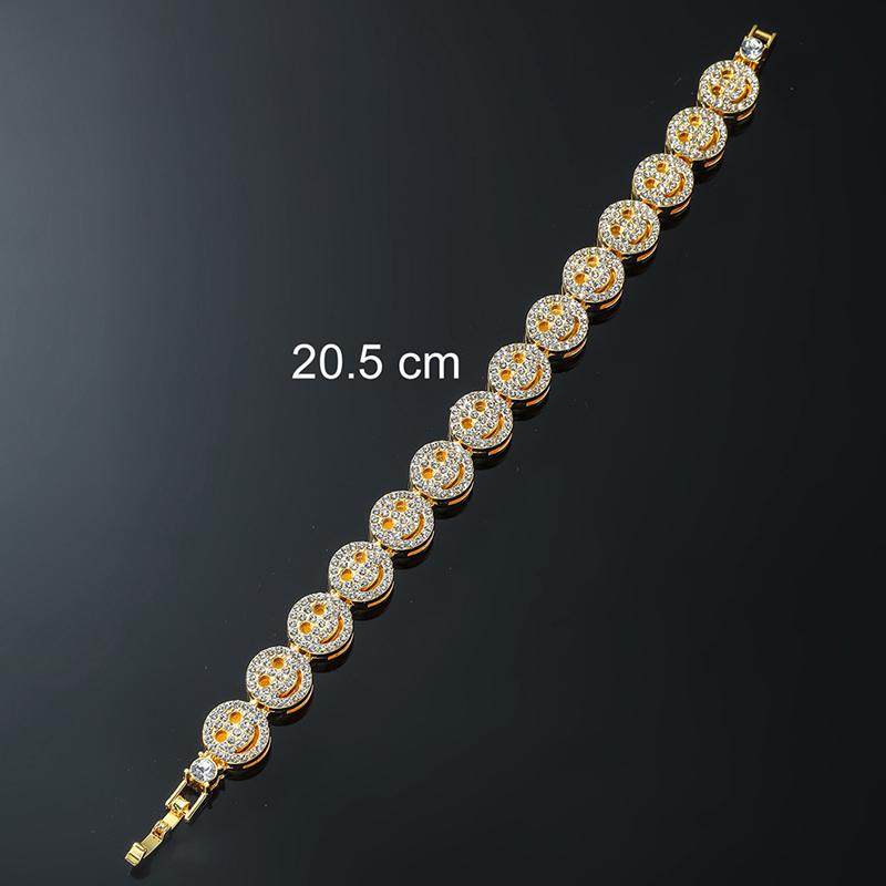 Fashionable Exquisite Smiling Face Decoration Necklace Bracelet Suit Suitable For Summer Travel And Fashionable Zircon
