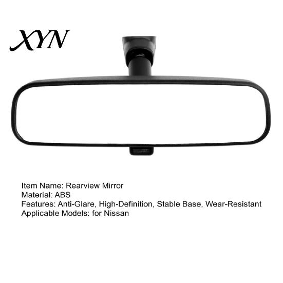 Auto Rearview Mirror Replacement Interior Rear View Assembly for Nissan Altima Tiida Sylphy Qashqai Murano, No Modification Manual Anti-Glare Mirror,