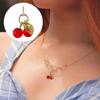 10pz Ciondoli Ciliegia Rossa Carini Pendenti Frutta Rossa in Vetro con Passante Accessori per Creazione Gioielli Fai da Te per Braccialetto Collana Orecchini