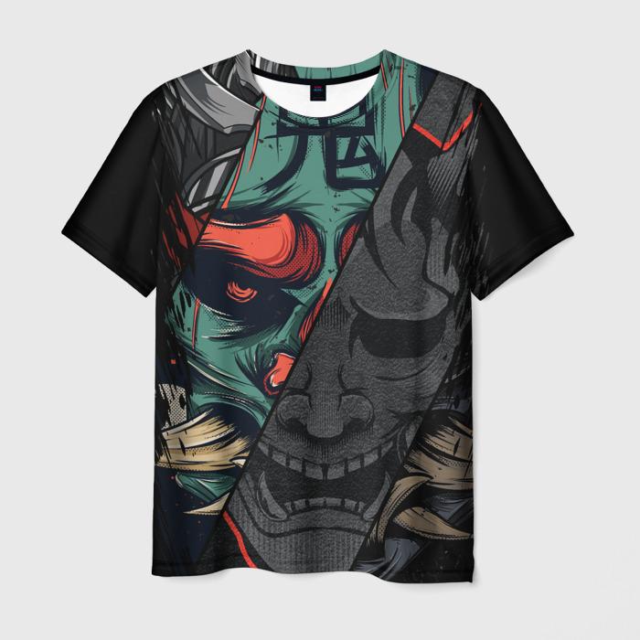 Newest Demon Samurai Mask Sakura 3D Print T shirts For Men/Women Crew Neck Short sleeve Top Fashion Oversized Punk Style T shirt