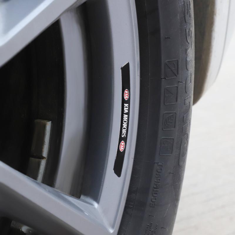 AEV5   4pcs Aluminium Alloy Car Wheel Hub Stickers For Kia GT-Line Sportage Ceed Rio Picanto Sorento Soul Cerato Venga Forte K9 Cadenza