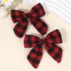 2Pcs Cute Plaid Bow Hair Clips For Girls Scottish Style Red And Black Check Decor Bownot Hair Barrettes Hair Accessories Gifts