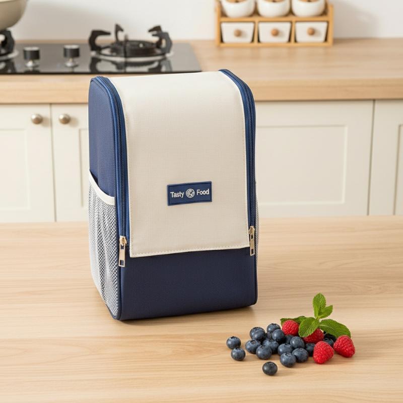 New Double Pull Insulation Bag Large Capacity Lunch Bag Ice Bag With Shoulder Strap Large Opening Easy Carry Food Container