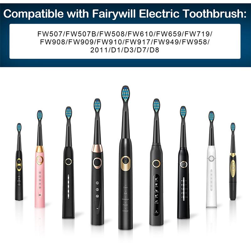 4Pcs Electric Replacement Toothbrush Head Clean Bristle Brush Nozzles Fw-507/508