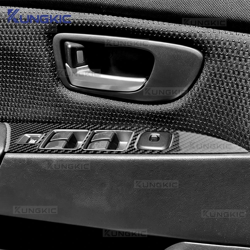 For Mazda 3 BK 2004 2005 2006 2007 2008 2009 Window Control Panel Trim LHD RHD Real Soft Carbon Fiber Sticker Car Accessories