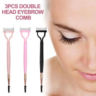 3-teiliges Wimperntrennkamm-Set für definierte Wimpern, charmante Brauen, Rostschutz-Styling, doppelköpfiges Augenbrauenpinsel-Set