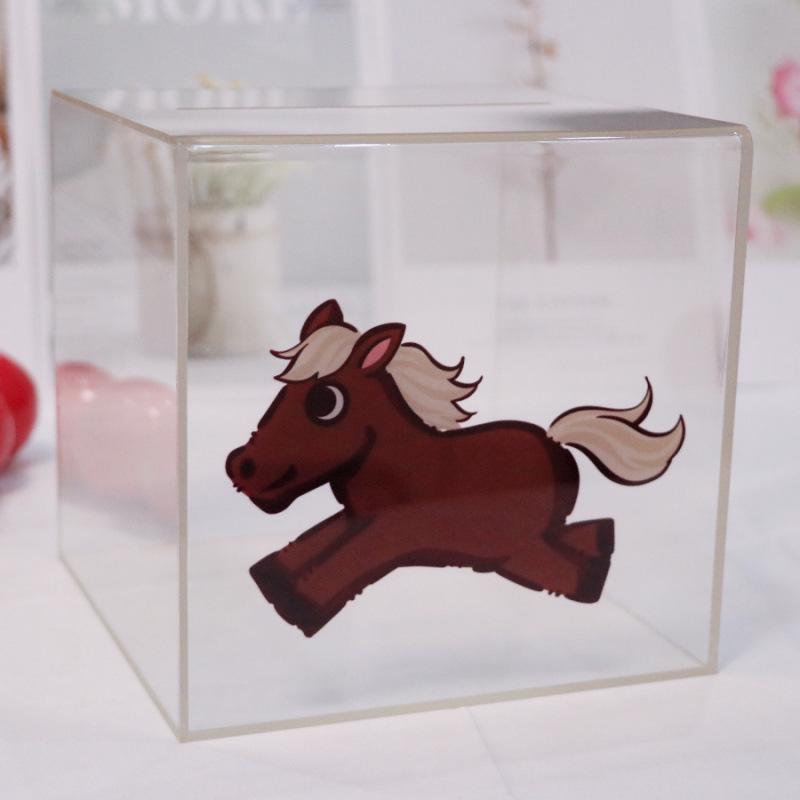 Transparent Acrylic High-Capacity Piggy Bank - No Withdrawal, Online Celebrity Style for Adults and Students.