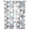 Rhombus Lattice Retro Tulle Curtains Living Room Kitchen Chiffon Curtain Bedroom Balcony Sheer Curtain Fashion Home Decor