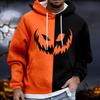 Men's Halloween Hoodie Funny Pumpkin Face Hoodie Scary Long Sleeve Top