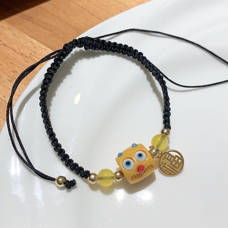 

Женский красный милый браслет с монстром - Плетеный ручной шнурок для пар или лучших подруг, Ювелирное изделие на день рождения на Новый год