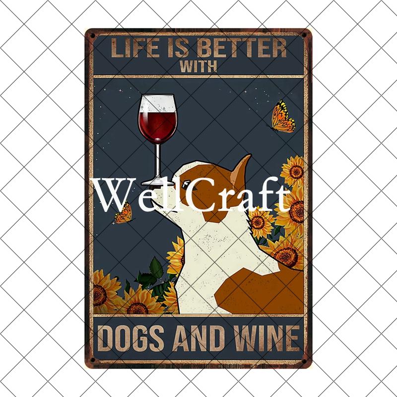 [ Wellcraft ] Chien Chihuahua Animal de Compagnie Sous la Douche Vin Bain Boutique Art Métal Étain Panneau Mur Poster Peinture Fer Pub D-04 20*30 CM