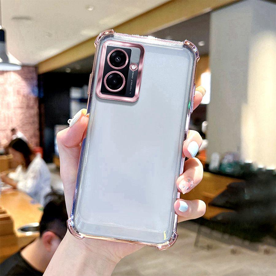 Airbag Shookproof Lens Case For Apple iPhone 16 15 14 Pro Max Plus Motorola Edge 50 60 Moto G82 G54 5G G84 G34 G75 Plating Silicone Back Clear Cover