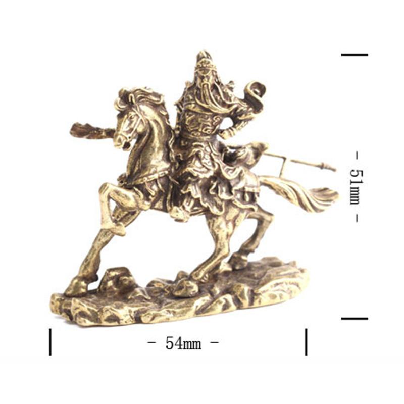 Home and Office Desk Ornament Chinese Copper Guan Gong Statue Featuring Fine Handmade Details and Solid Copper