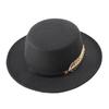 Autumn and Winter New Retro British Style Flat Top Top Hat Couple Men and Women Gentleman's Hat Spring and Autumn Small Flat Brim Woolen Warm