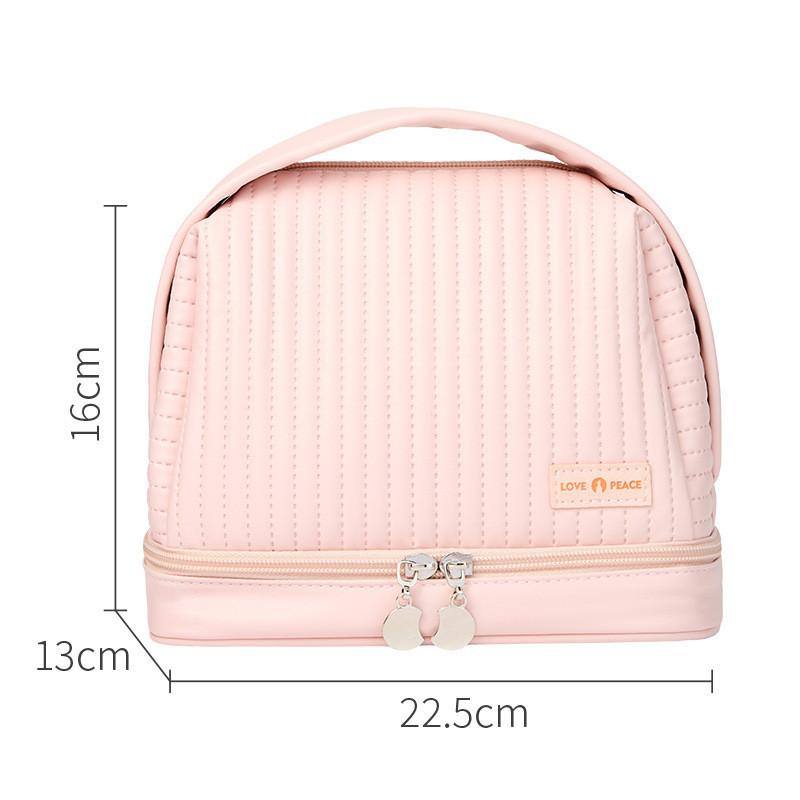 

Dry And Wet Separation Toiletry Bag Pu Cosmetics Storage Bag Travel Fashion розовый